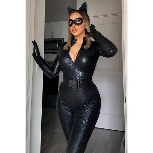 Cat Costume For Women - Black Catsuit 5-Piece Outfit