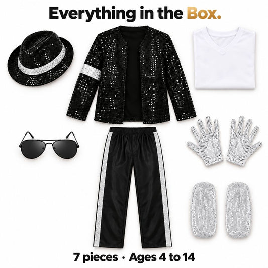 Kids Sequin Pop Star Costume, Halloween Dance Outfit