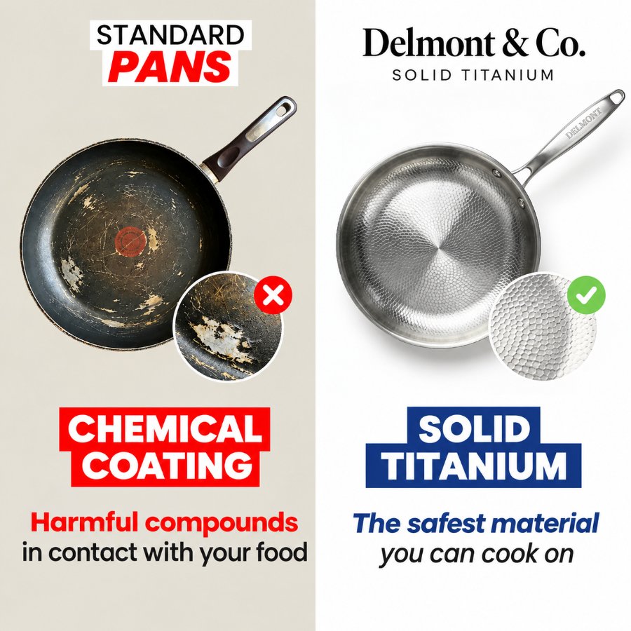 Pure Titanium Pan For Cooking Without Chemicals