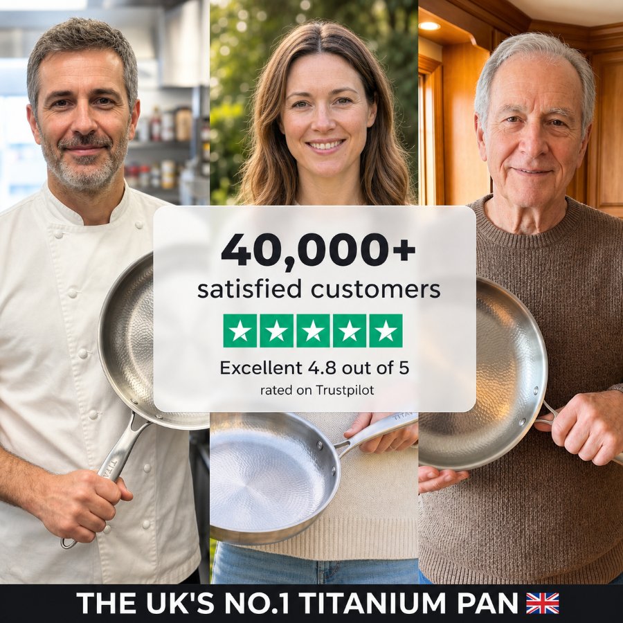 Pure Titanium Pan For Cooking Without Chemicals
