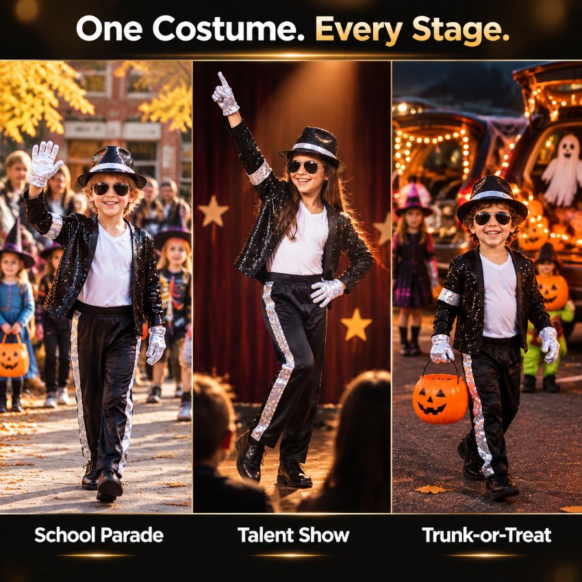 Kids Sequin Pop Star Costume, Halloween Dance Outfit