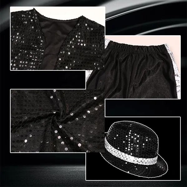 Kids Sequin Pop Star Costume, Halloween Dance Outfit