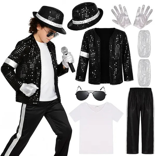 Kids Sequin Pop Star Costume, Halloween Dance Outfit