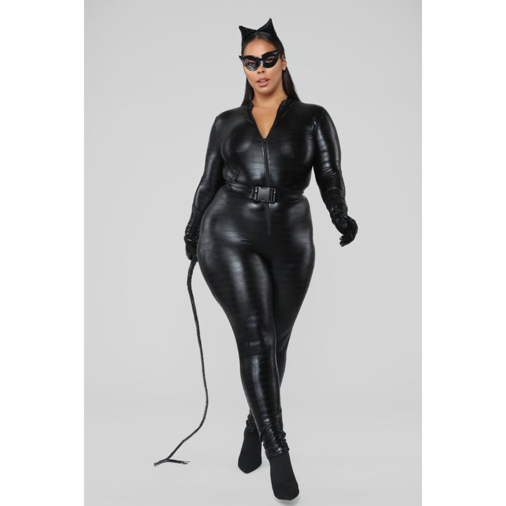 Cat Costume For Women - Black Catsuit 5-Piece Outfit