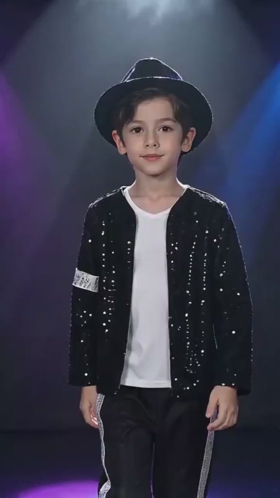 Kids Sequin Pop Star Costume, Halloween Dance Outfit