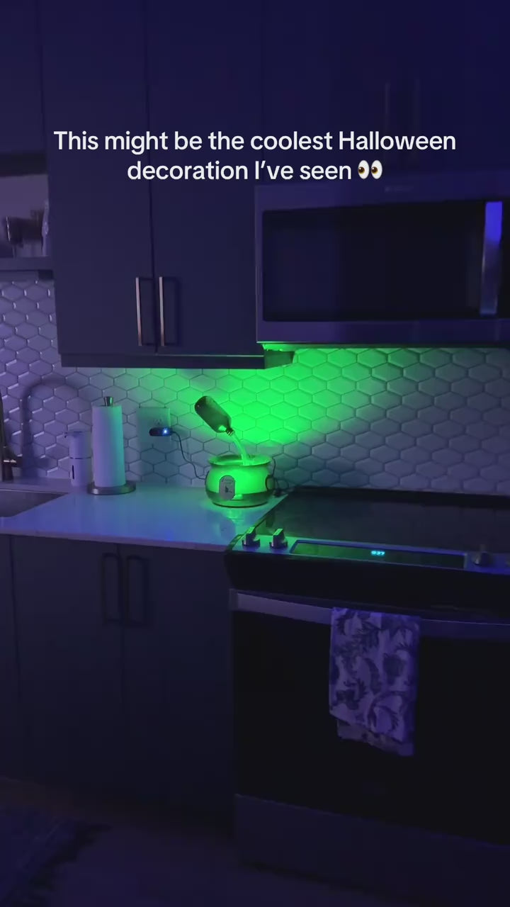 Halloween Witch Cauldron with Fog, LED & Floating Potion